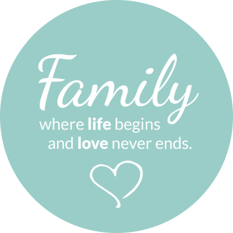 Cuoio slider met tekst Family where life begins and love never ends