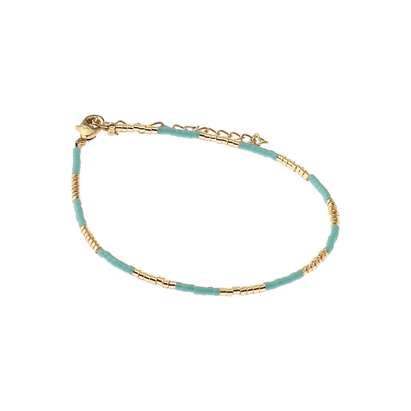 Biba miyu armband kleuren turquoise goud kralen 2mm