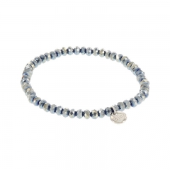 Biba facet armband kleur shiny diamond blue 4mm