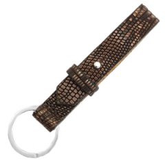 Sleutelhanger leer kleur brown silver