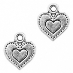 Bedel antique zilver vorm hart in hart