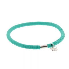 Biba clay armband kleur emerald green kralen 4mm