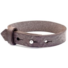 Brede leren armband kleur graphite brown