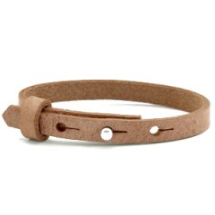 Smalle leren armband kleur toasted brown